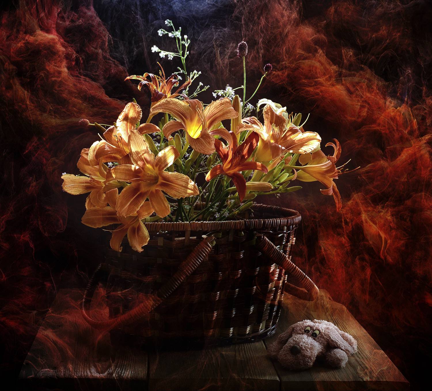 цветы, букет, инаида, огонь, цвет, свет, Инаида