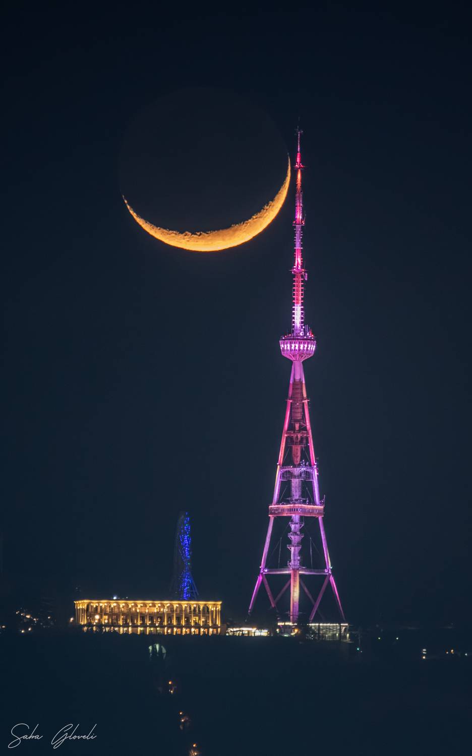 landscape, moon, Saba Gloveli