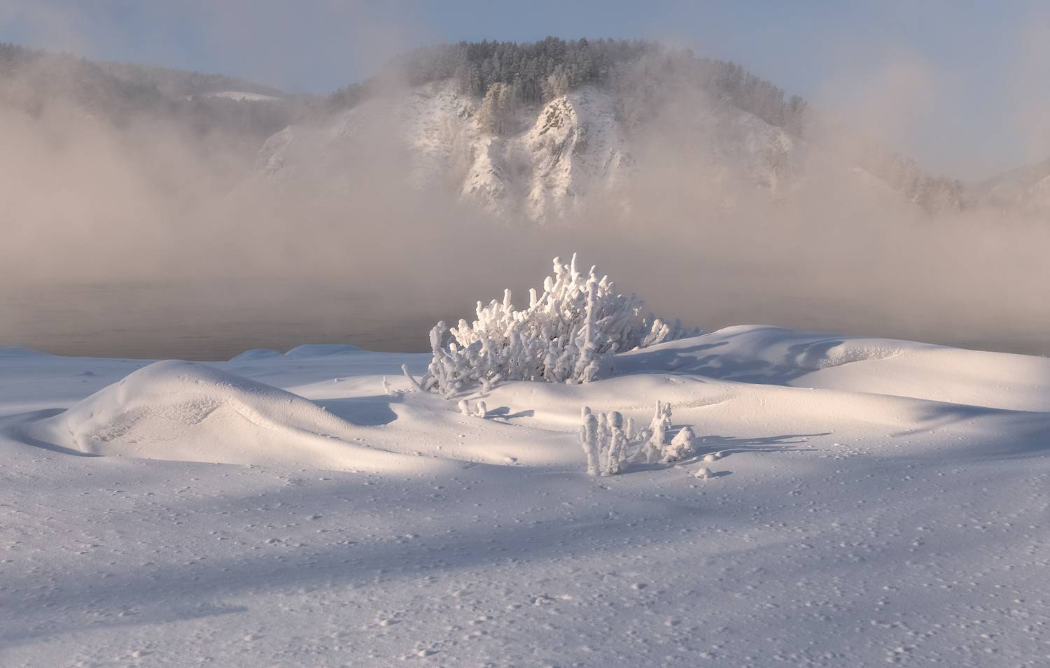 зима, мороз, камни, иней, енисей, красноярск, Марина Фомина