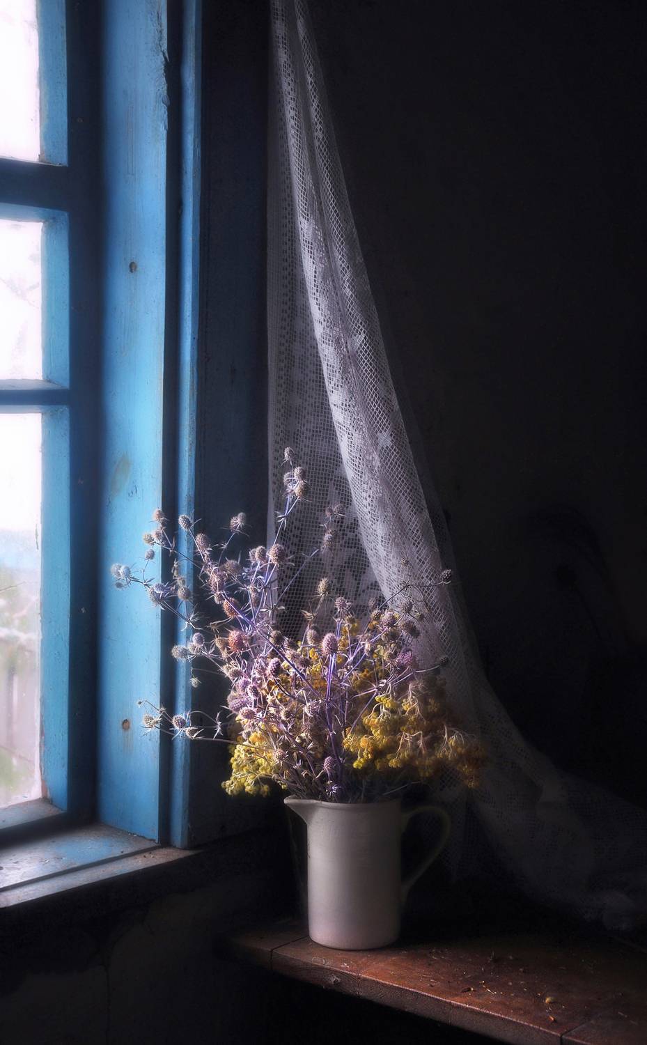 натюрморт, зима, букет, сухоцветы, окно, still life, февраль, old room, Буглак Инна