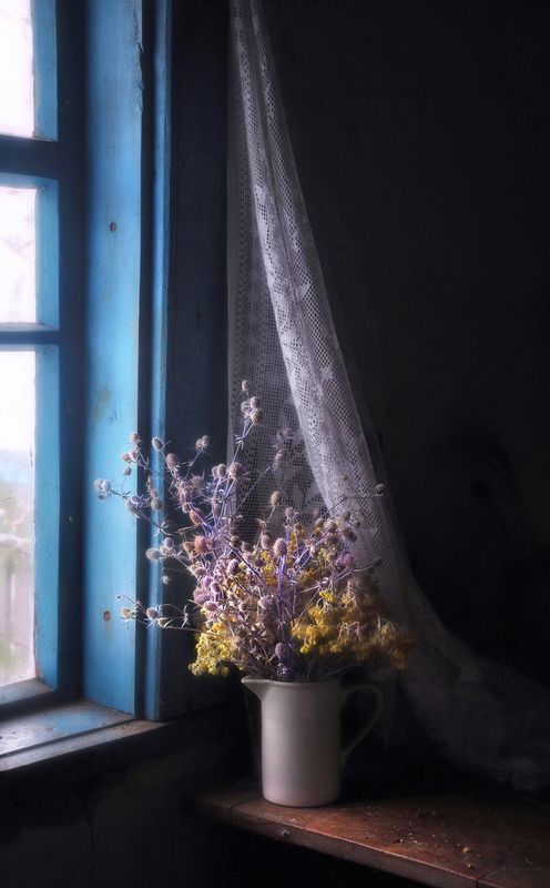 натюрморт, зима, букет, сухоцветы, окно, still life, февраль, old room Зимний букет  фото превью