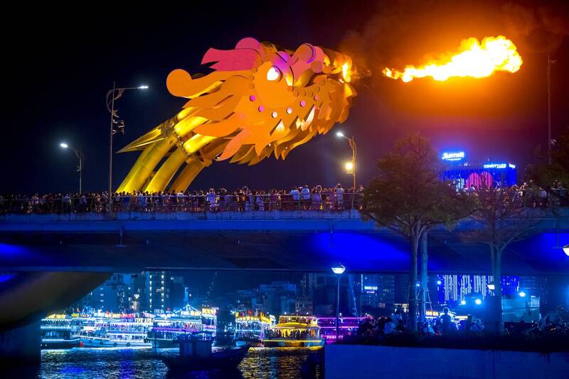 вьетнам, дананг, драконий мост, река, река хан, огненное шоу, vietnam, da nang, dragon bridge, григорий беденко, grigroriy bedenko Драконий Мост фото превью