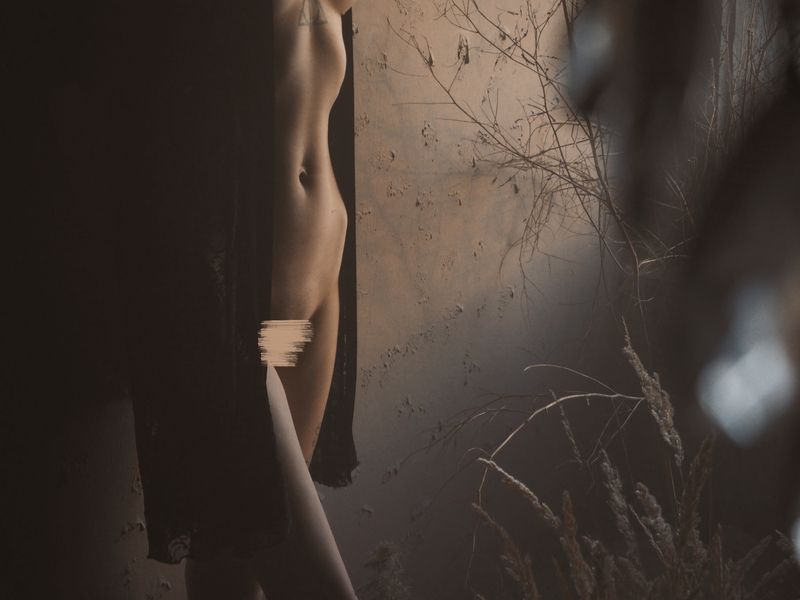 атмосферно, ню, девушка, изящная, обнажённая, студия *** фото превью