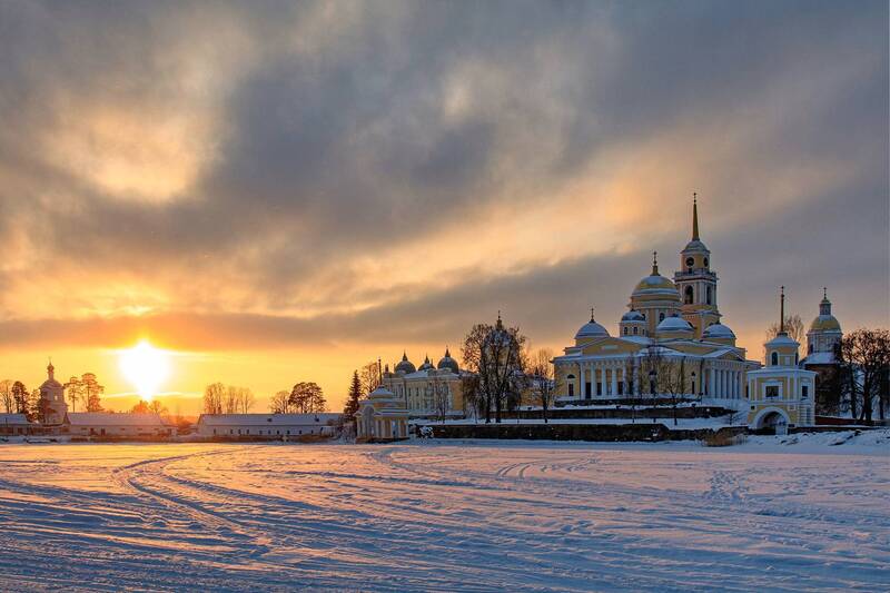 нилова, пустынь., осташков Зимний закат фото превью