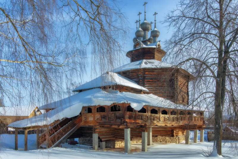 зима, кострома, церковь, снег, день Церковь Собора Пресвятой Богородицы, Кострома, Ипатьевская слобода, построена в 1552 году фото превью