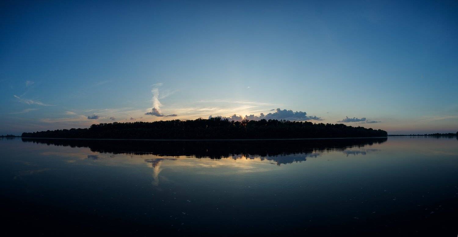 закат, река, Кама, остров, Владимир