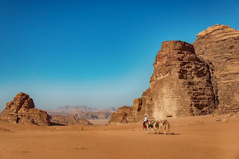 пусныня, иордания, вади рам, верблюд, бедуин Пустыня Вади Рам (Лунная долина). Иордания. фото превью
