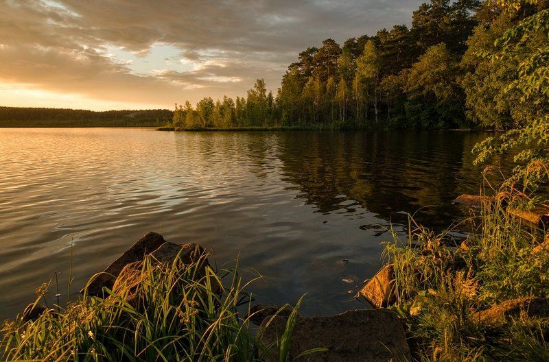 Вечер на озере фото превью