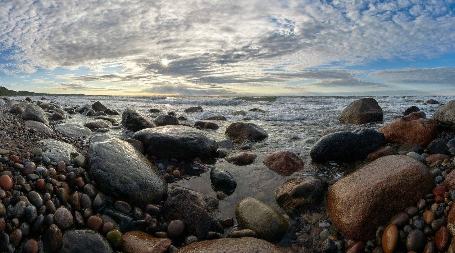 балтийское море, калининградская область, море, камни, облака, вечер., Владимир Петрукович