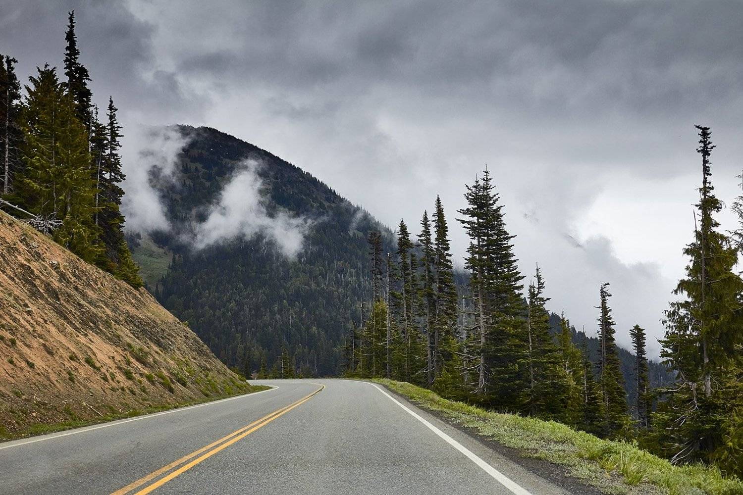 Clouds, Hurricane Ridge, Mountains, Olympic National Park, Road, Svetlana Popova
