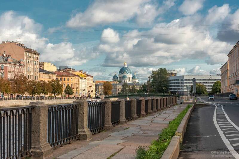 город, архитектура, набережная реки фонтанки, санкт-петербург, троицкий-измайловский собор, храмы петербурга, осенний петербург, река фонтанка, городской пейзаж Набережная реки Фонтанки. Осенний Петербург фото превью