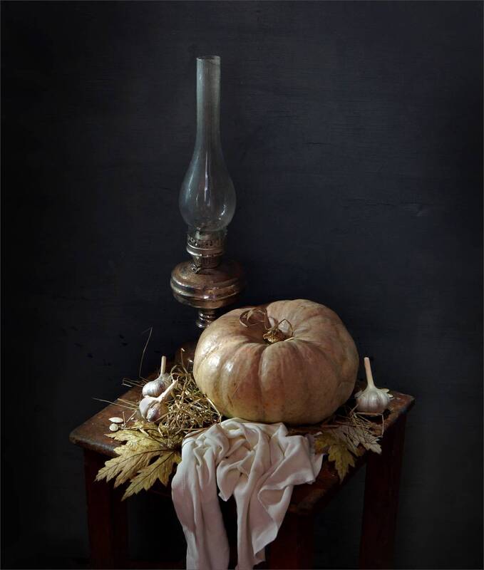 тыква, лампа, натюрморт  фото превью