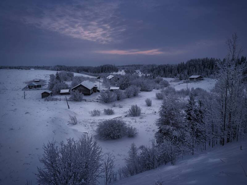 березник, мезень, архангельская область, зима, сумерки Застывшее время фото превью