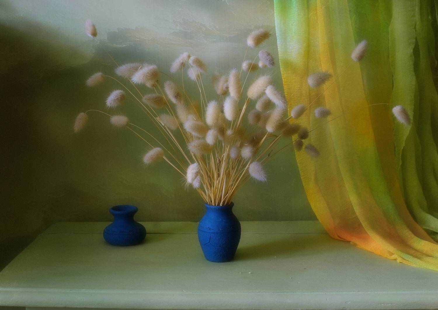 сухоцвет, ваза, синий, свет, цвет, инаида, Инаида