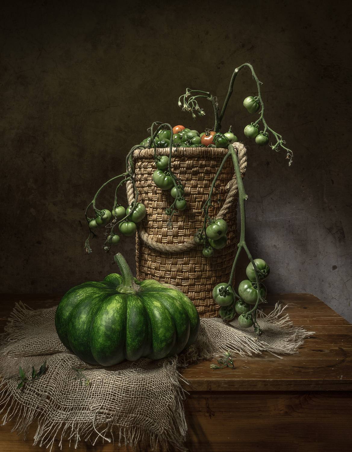 натюрморт, тыква, помидоры, Татьяна Феденкова