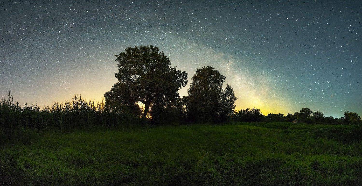 Млечный Путь, ночной пейзаж, звезды, I'M