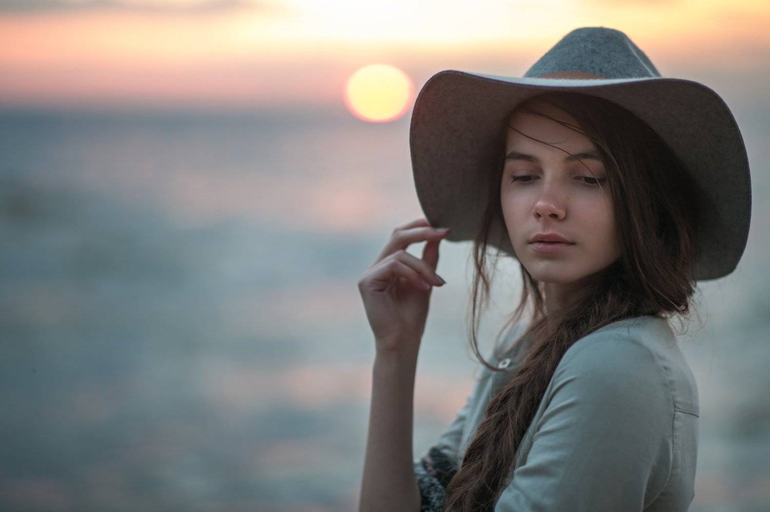 Закат, Настя, Портрет, Kljuchenkow Aleksandr