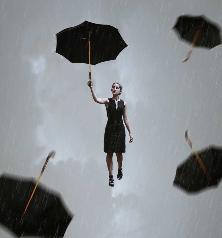 portrait,color,fantasy,surreal,great,girl,amazing,rain,dress Flying High фото превью