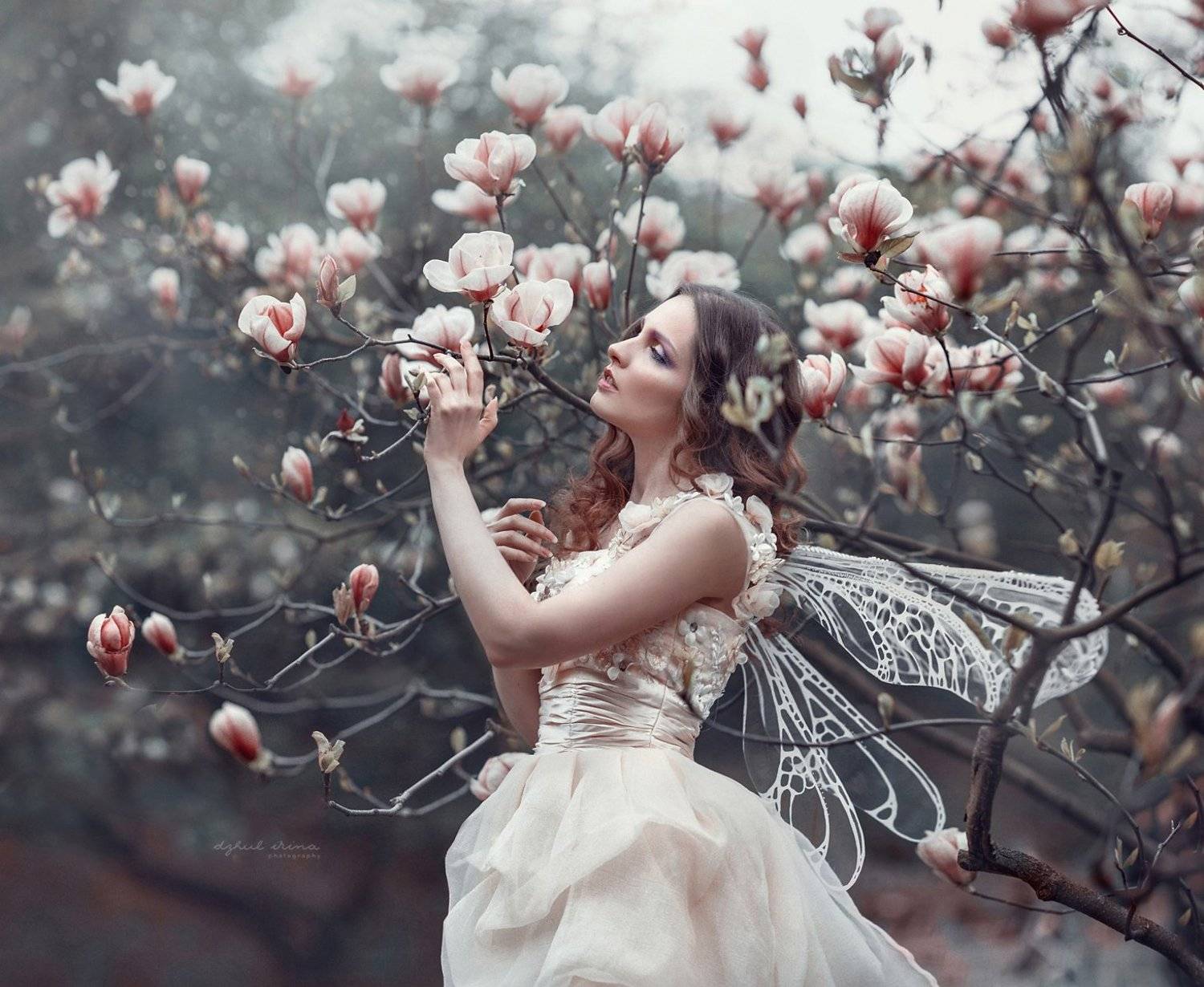 Fairy, Fairy tale, Flowers, Girl, People, Portrait, Wings, Ирина Джуль
