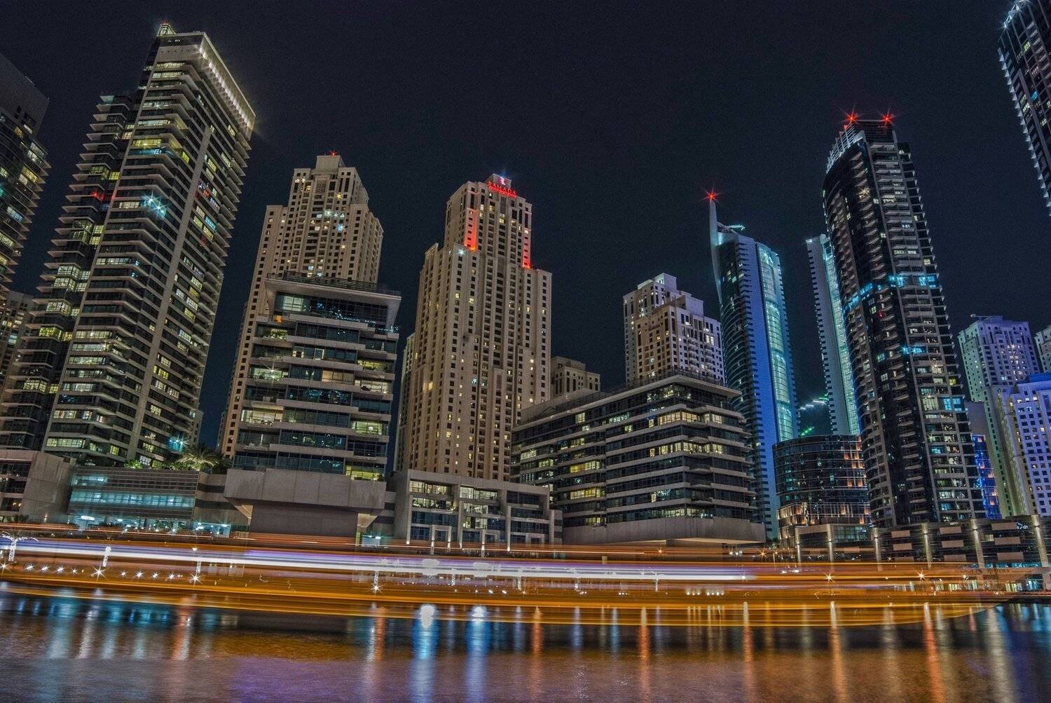 Architecture, City, DubaiMarina, Long exposure, Night, Jacek