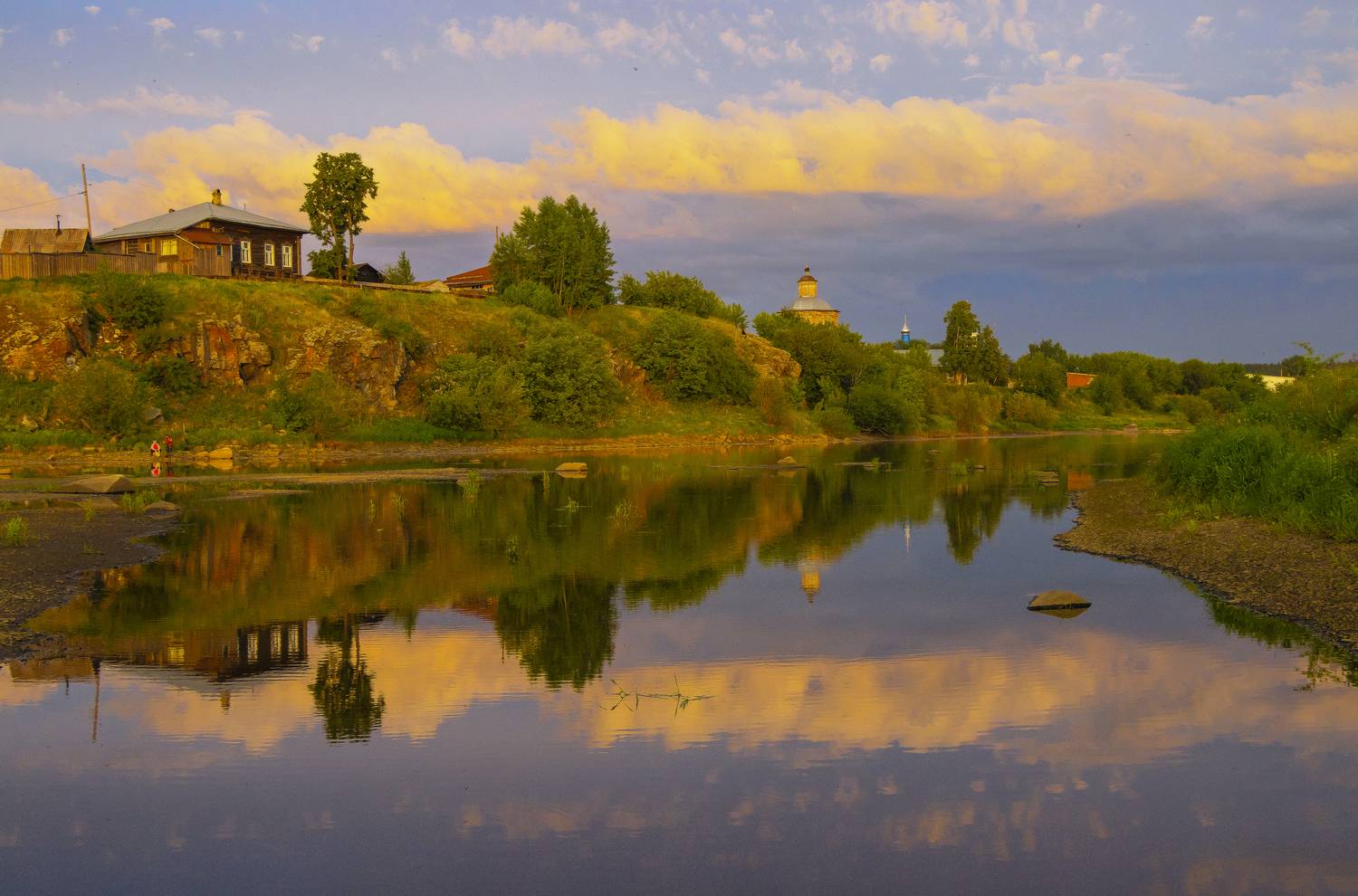 Верхотурье, Река Тура, закат, лето, галина новинская