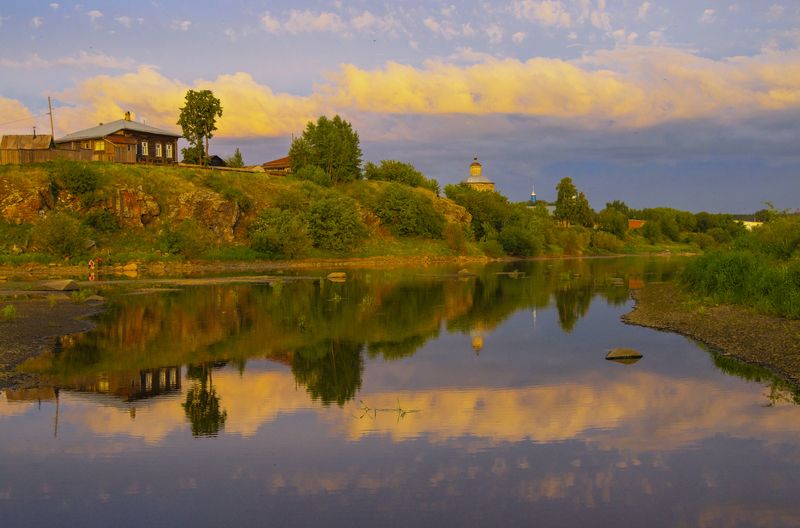 Верхотурье, Река Тура, закат, лето Река Тура фото превью