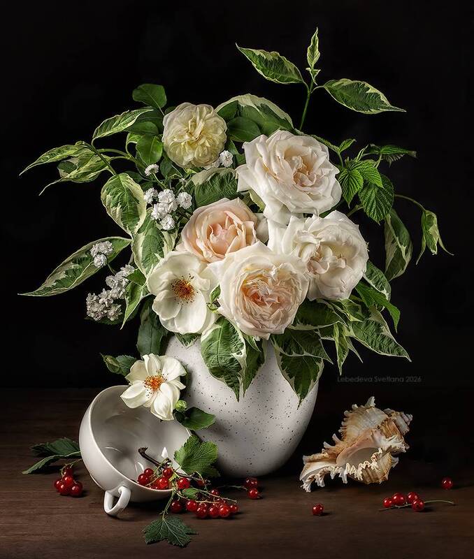 розы, натюрморт Летняя гармония фото превью
