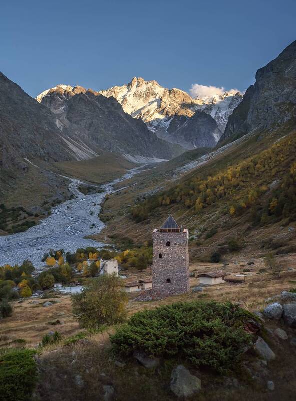 кавказ, кабардино-балкария, кбр, безенги, горы, башня Безенги фото превью
