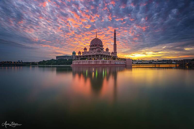 mosque, putrajaya, malaysia, sunrise, travel, photography, architecture, reflection, lake, cityscape Masjid Putra фото превью