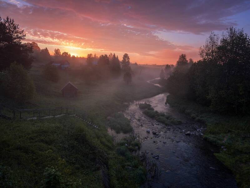 ферапонтово, вологодская область, утро, рассвет, туман Утренний холодок фото превью
