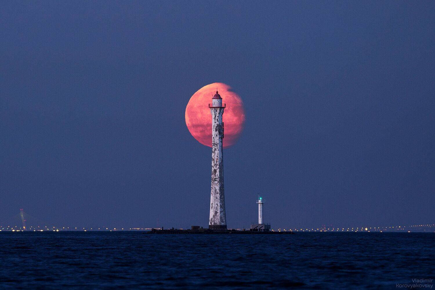 луна, маяк, Vladimir Korovyakovsky