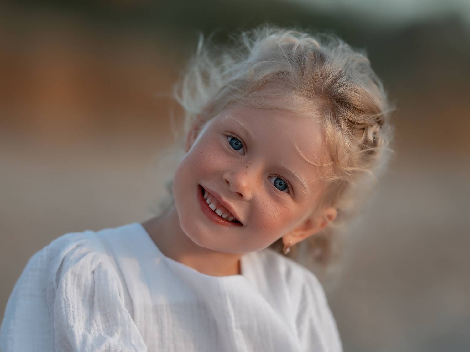 детский портрет, крупноплановый портрет, девочка с веснушками, Александра Погребняк