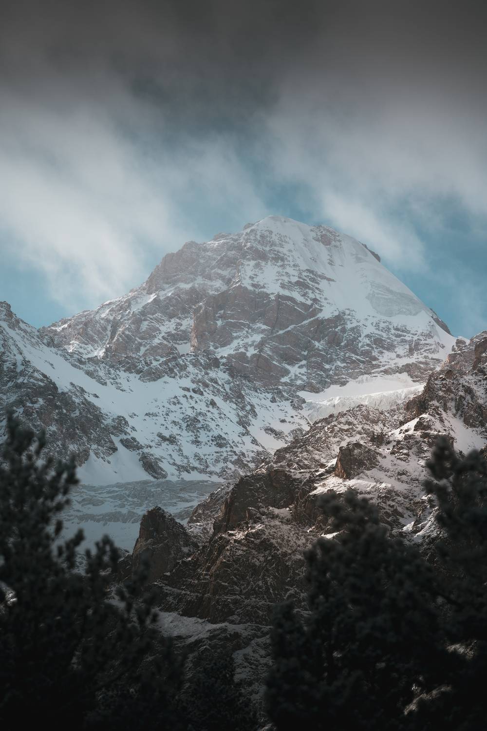 ледник, горы, осетия, цей, лес, лучи солнца, снежные вершины, снежные горы, горы зимой, зима в горах, горы кавказа, горы осетии, Батагов Сармат
