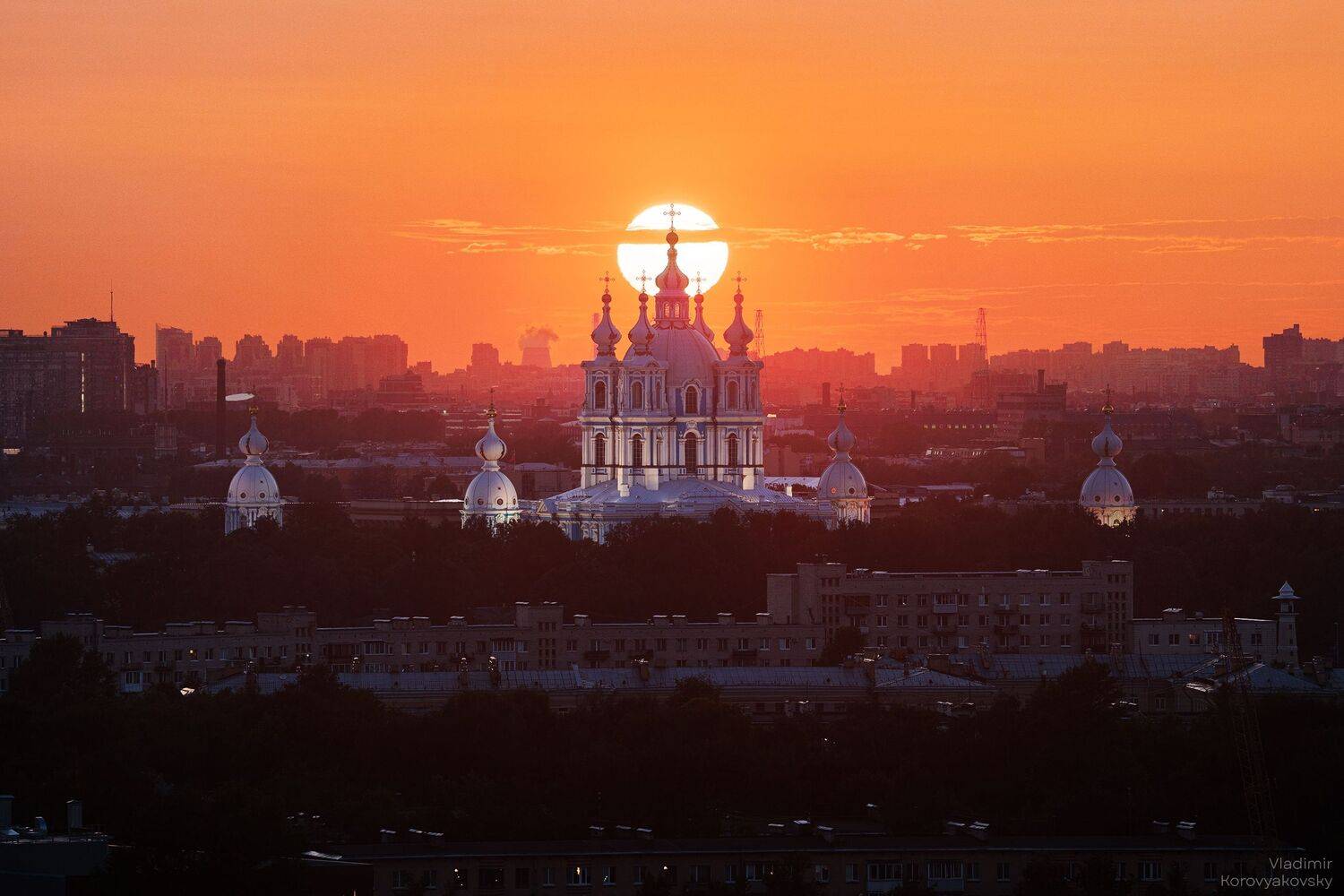 закат, смольный, Vladimir Korovyakovsky