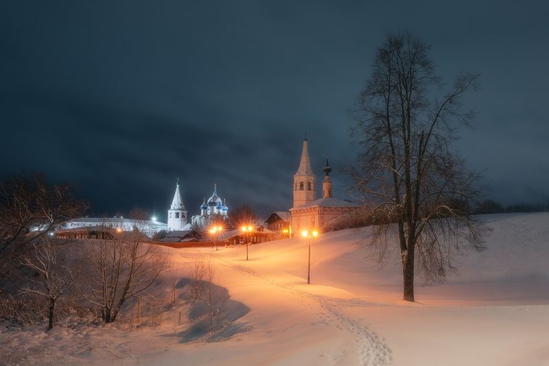 Суздаль, золотое кольцо, Владимирская область, пейзаж, ночь, природа Суздаль фото превью
