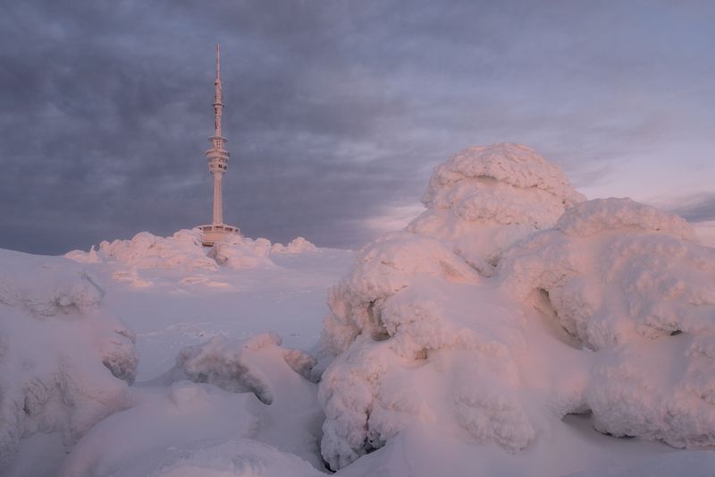 landscapes, mountains, jeseník Transmiter Praděd  фото превью