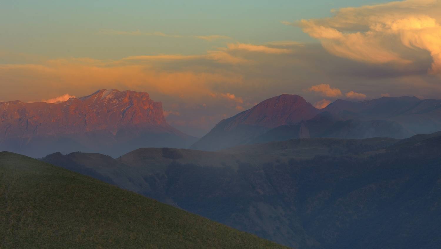 горы, закат, кавказ, Александр Жарников