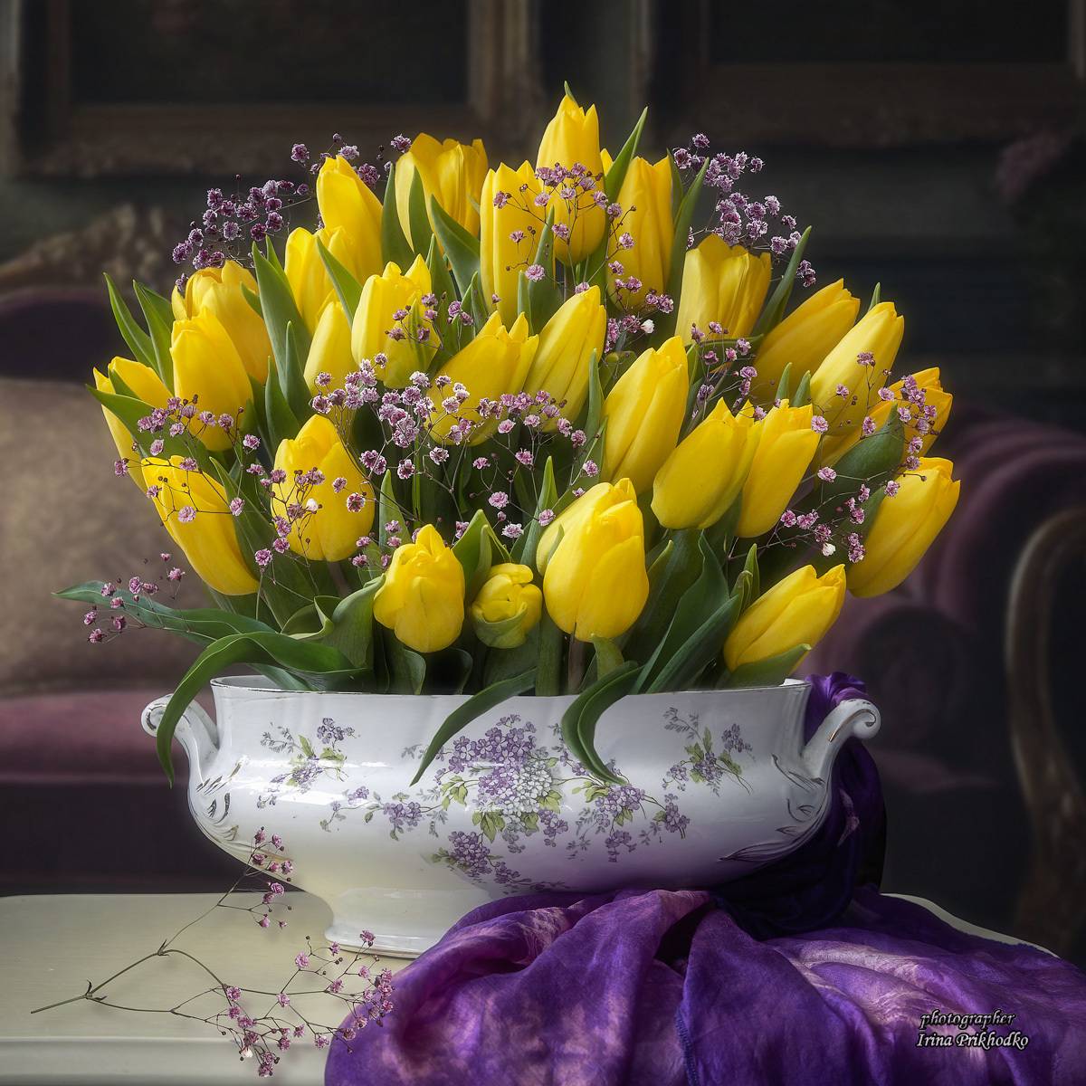 натюрморт, цветы, тюльпаны, желтые тюльпаны, весна, Приходько Ирина