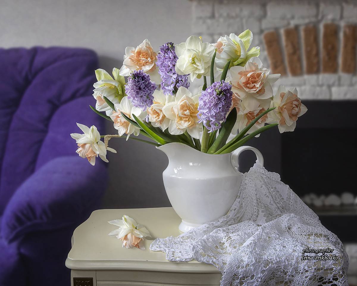 натюрморт, цветы, букеты, интерьер, весна, Приходько Ирина