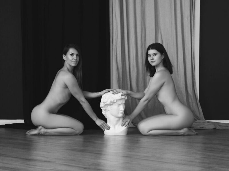 композиция, девушки, ню, обнажённые, студия, ч/б *** фото превью