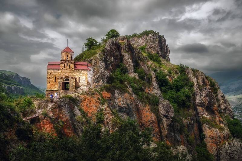 кавказ, карачаево-черкесия, кчр, горы, храм, шоана, шоанинский храм, архитектура, теберда, architecture Церковь Георгия Победоносца фото превью