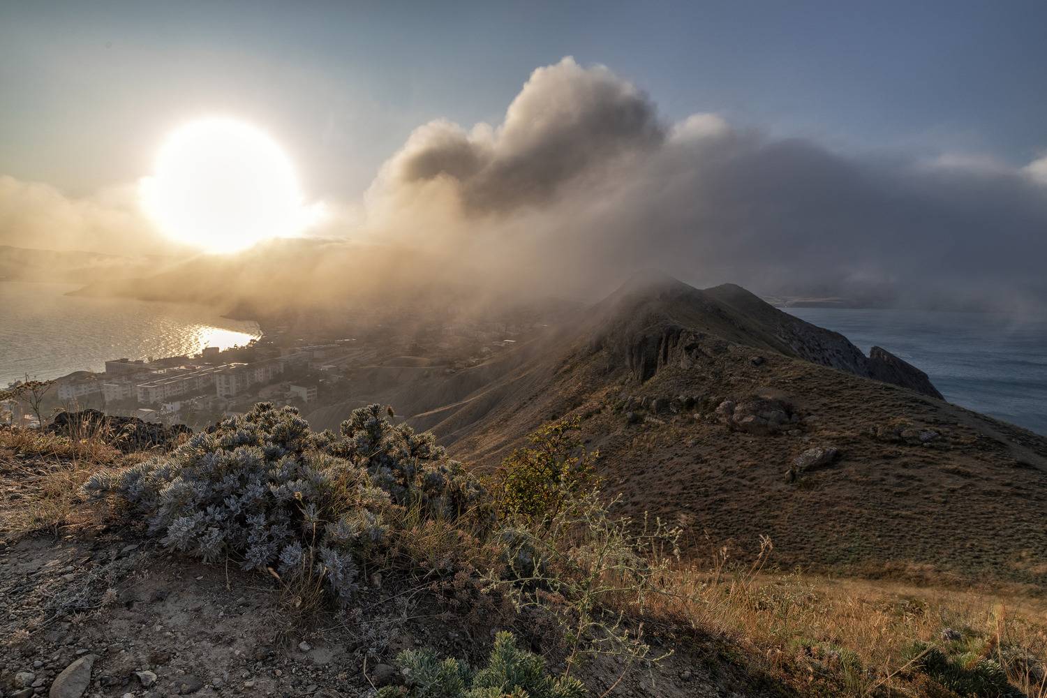 крым, море, черное, закат, туман, Татьяна Феденкова