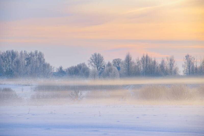 зима, январь, утро, мороз, туман, воронино Слоистый туман фото превью