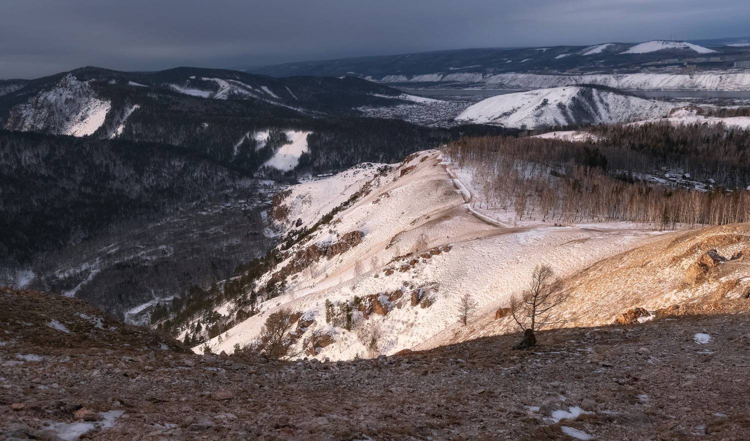 красноярск, тучи, солнце, снег, торгашинский хребет, Марина Фомина