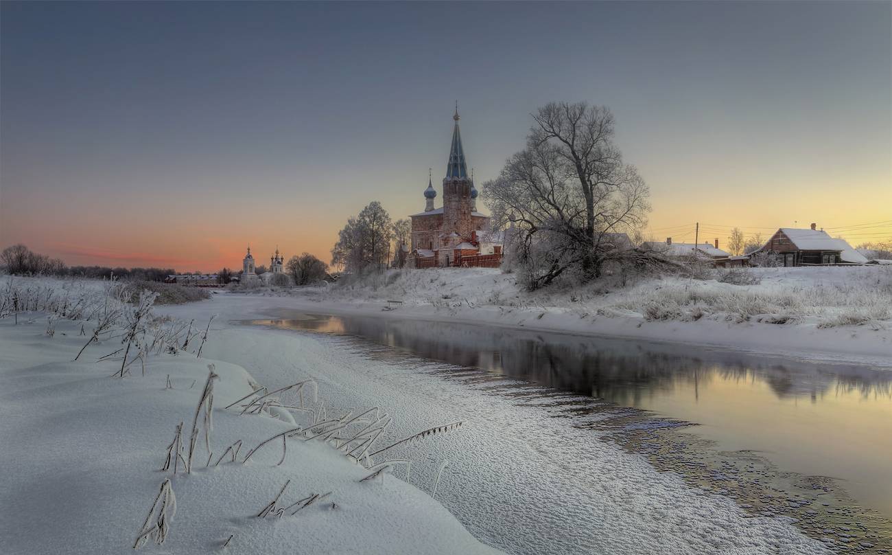 пейзажи России, фото России, Ивановская область, Дунилово, зима, православие. храм, Александр Бархатов