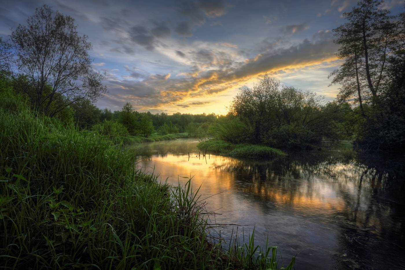 Нижегородская область, река Линда, пейзаж, утро, рассвет, пейзажи России, фото России, Александр Бархатов