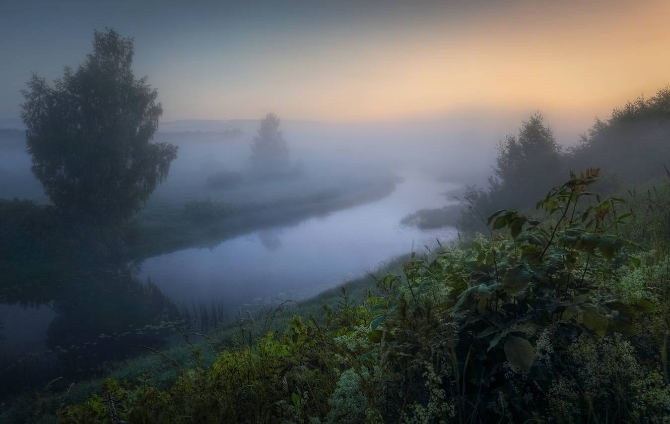 фото России, пейзажи России, рассвет, утро, туман, река Лух, Ивановская область, Александр Бархатов