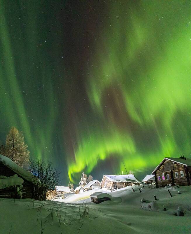 аврора, северное сияние, кимжа, природа, север, ночь, архангельская область Северное сияние в Кимже фото превью