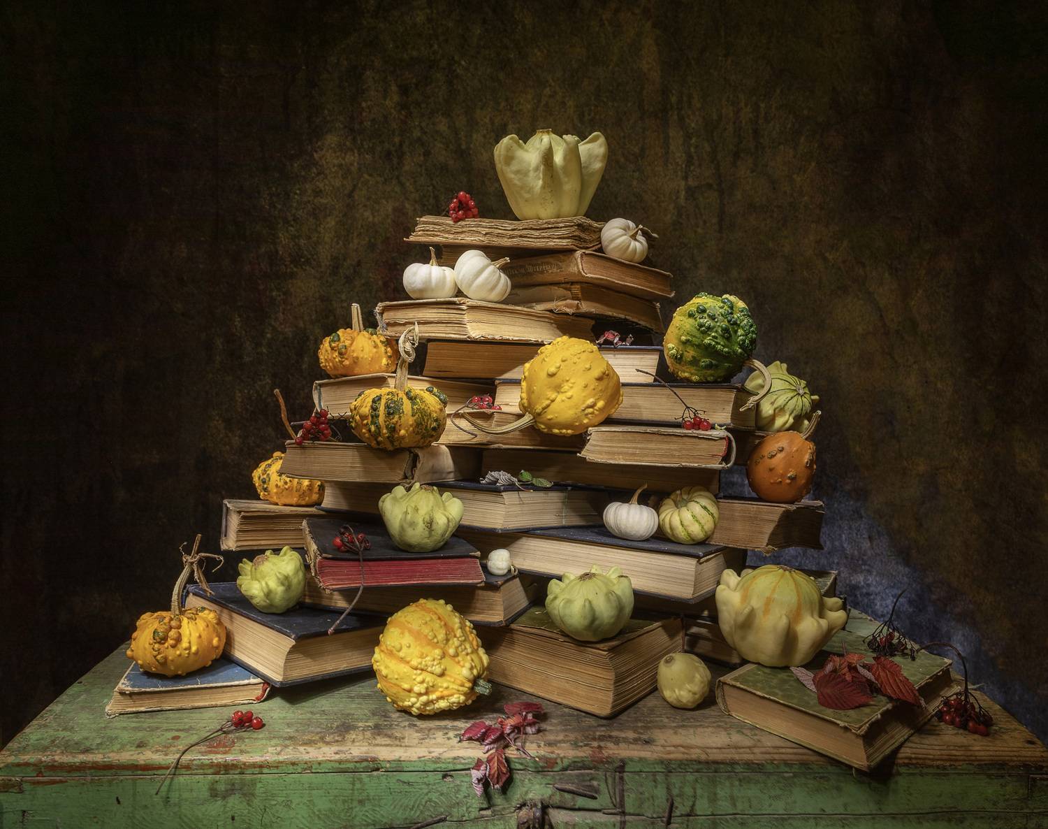 натюрморт, сундук, книги, тыква, тыквы, Татьяна Феденкова