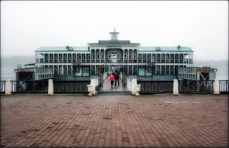 город, архитектура, кострома, ресторан, туман Старая пристань. Кострома фото превью